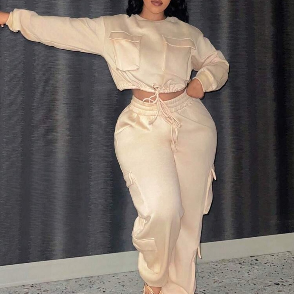 Stylish Cream Jogger Set for Women